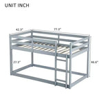 Letto a castello singolo su singolo con scaletta, Espresso/Grigio/Naturale/Rosa/Bianco, Legno massello, Posti letto 2