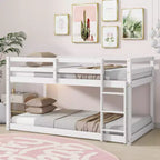 Letto a castello singolo su singolo con scaletta, Espresso/Grigio/Naturale/Rosa/Bianco, Legno massello, Posti letto 2