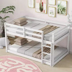Letto a castello singolo su singolo con scaletta, Espresso/Grigio/Naturale/Rosa/Bianco, Legno massello, Posti letto 2