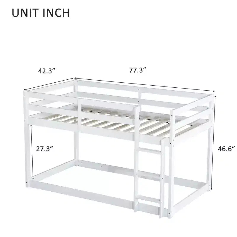 Letto a castello singolo su singolo con scaletta, Espresso/Grigio/Naturale/Rosa/Bianco, Legno massello, Posti letto 2