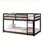 Letto a castello singolo su singolo con scaletta, Espresso/Grigio/Naturale/Rosa/Bianco, Legno massello, Posti letto 2