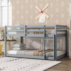 Letto a castello singolo su singolo con scaletta, Espresso/Grigio/Naturale/Rosa/Bianco, Legno massello, Posti letto 2