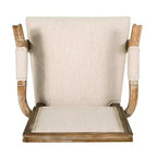 Sedia da pranzo imbottita in tessuto beige, stile country francese, set da 2