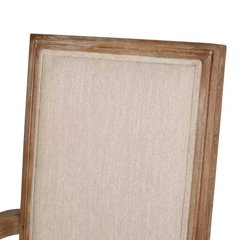 Sedia da pranzo imbottita in tessuto beige, stile country francese, set da 2