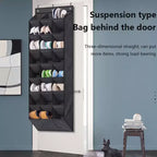 Organizzatore per scarpe da appendere alla porta grigio, 24 tasche, per utente singolo