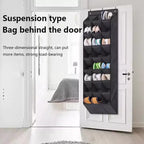 Organizzatore per scarpe da appendere alla porta grigio, 24 tasche, per utente singolo