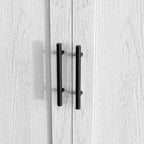 Armadietto contenitore sottile da 170 cm con ante in vetro – Rovere bianco americano / Grigio / Colore retrò, largo 40 cm o 60 cm, singolo