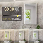 Specchio Contenitore a LED Argento – Ante Singole/Doppie/Triple, Montaggio a Parete o a Incasso
