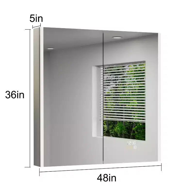 Specchio Contenitore a LED Argento – Ante Singole/Doppie/Triple, Montaggio a Parete o a Incasso