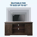 Mobile porta TV grigio con ante scorrevoli a fienile per 1, adatto a TV fino a 65"