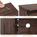 Mobile porta TV grigio con ante scorrevoli a fienile per 1, adatto a TV fino a 65"