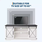 Mobile porta TV grigio con ante scorrevoli a fienile per 1, adatto a TV fino a 65"