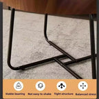 Set di 2 tavolini da caffè rotondi impilabili marroni – Gambe in metallo, piano in legno, stile moderno di metà secolo