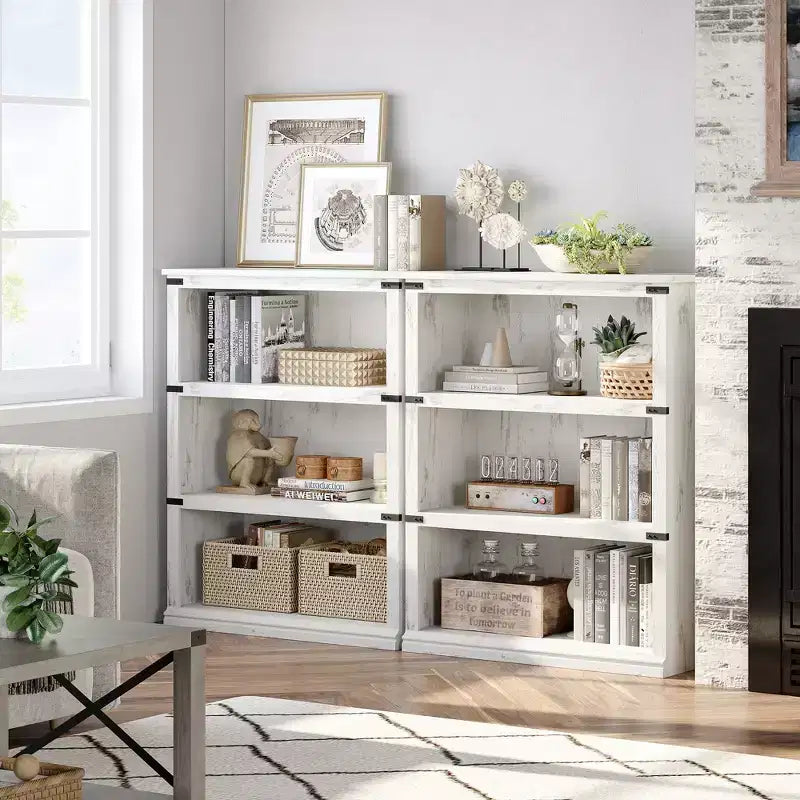 Libreria a 5 ripiani | Bianco antico / Grigio / Rovere scuro / Ciliegio scuro / Rétro | Scaffale aperto in stile rustico | Singolo