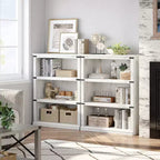 Libreria a 5 ripiani | Bianco antico / Grigio / Rovere scuro / Ciliegio scuro / Rétro | Scaffale aperto in stile rustico | Singolo