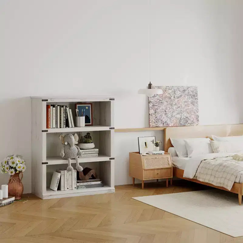 Libreria a 5 ripiani | Bianco antico / Grigio / Rovere scuro / Ciliegio scuro / Rétro | Scaffale aperto in stile rustico | Singolo