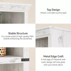 Libreria a 5 ripiani | Bianco antico / Grigio / Rovere scuro / Ciliegio scuro / Rétro | Scaffale aperto in stile rustico | Singolo