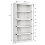Libreria a 5 ripiani | Bianco antico / Grigio / Rovere scuro / Ciliegio scuro / Rétro | Scaffale aperto in stile rustico | Singolo