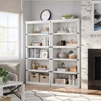 Libreria a 5 ripiani | Bianco antico / Grigio / Rovere scuro / Ciliegio scuro / Rétro | Scaffale aperto in stile rustico | Singolo