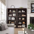 Libreria a 5 ripiani | Bianco antico / Grigio / Rovere scuro / Ciliegio scuro / Rétro | Scaffale aperto in stile rustico | Singolo