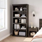 Libreria a 5 ripiani | Bianco antico / Grigio / Rovere scuro / Ciliegio scuro / Rétro | Scaffale aperto in stile rustico | Singolo