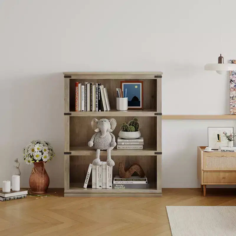 Libreria a 5 ripiani | Bianco antico / Grigio / Rovere scuro / Ciliegio scuro / Rétro | Scaffale aperto in stile rustico | Singolo