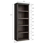 Libreria a 5 ripiani | Bianco antico / Grigio / Rovere scuro / Ciliegio scuro / Rétro | Scaffale aperto in stile rustico | Singolo