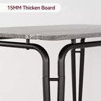 Set da pranzo da 5 pezzi per 4 persone, colore nero/grigio/retro – piano rettangolare in legno e sedie imbottite