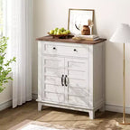 Marrone/Bianco, Mobile Contenitore a 3 Livelli Stile Rustico con Cassetto, Montaggio per 1 Persona