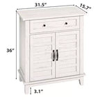 Marrone/Bianco, Mobile Contenitore a 3 Livelli Stile Rustico con Cassetto, Montaggio per 1 Persona