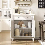 Marrone/Bianco, Mobile Contenitore a 3 Livelli Stile Rustico con Cassetto, Montaggio per 1 Persona