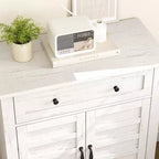 Marrone/Bianco, Mobile Contenitore a 3 Livelli Stile Rustico con Cassetto, Montaggio per 1 Persona