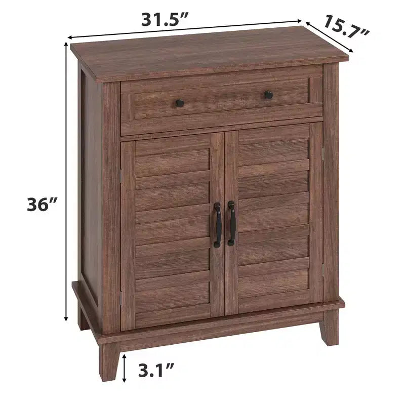 Marrone/Bianco, Mobile Contenitore a 3 Livelli Stile Rustico con Cassetto, Montaggio per 1 Persona