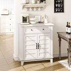 Marrone/Bianco, Mobile Contenitore a 3 Livelli Stile Rustico con Cassetto, Montaggio per 1 Persona