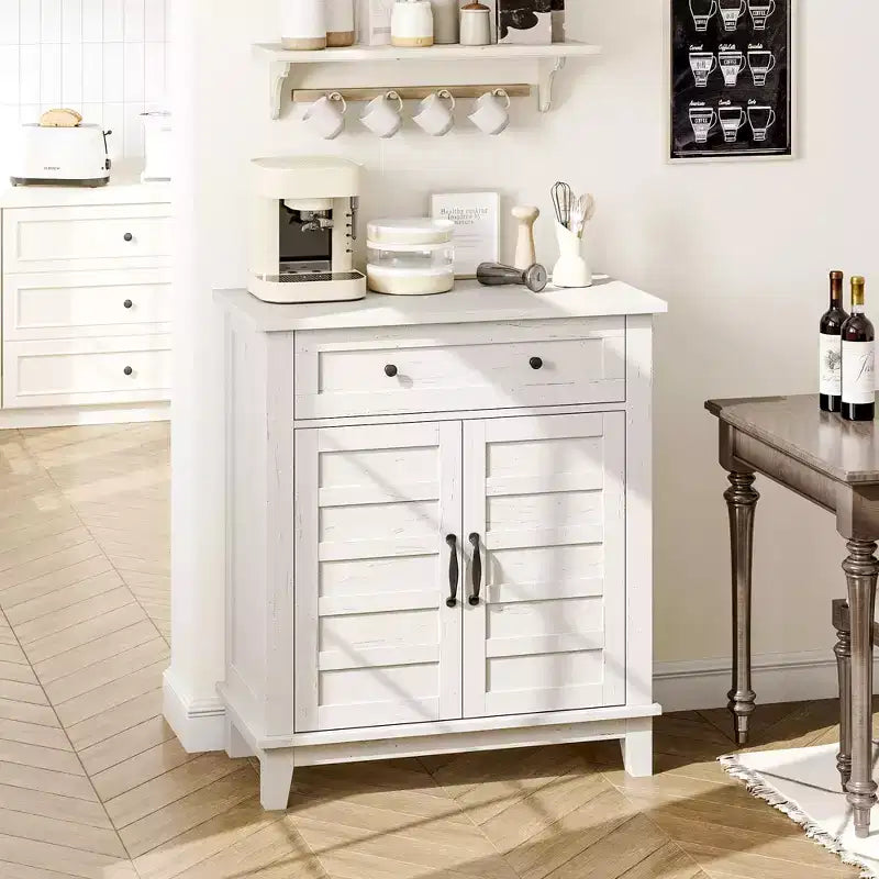 Marrone/Bianco, Mobile Contenitore a 3 Livelli Stile Rustico con Cassetto, Montaggio per 1 Persona