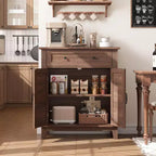 Marrone/Bianco, Mobile Contenitore a 3 Livelli Stile Rustico con Cassetto, Montaggio per 1 Persona