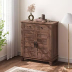 Marrone/Bianco, Mobile Contenitore a 3 Livelli Stile Rustico con Cassetto, Montaggio per 1 Persona