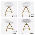 Sgabelli da bar girevoli in pile Teddy bianco, gambe dorate, set da 2