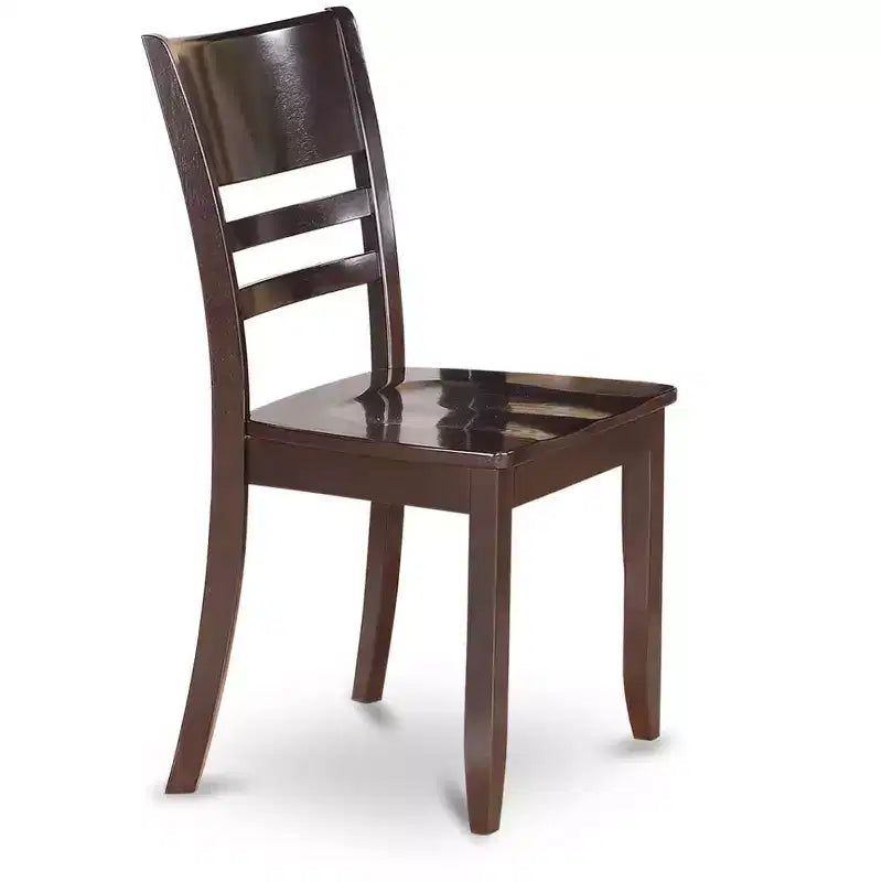 Sedia da pranzo Cappuccino / Espresso in legno massello, set da 2 pezzi