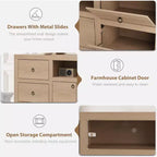 Mobile TV Rustico Bianco/Color Legno con Cassetti e Ripiano per Soundbar – Adatto fino a 80"