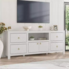Mobile TV Rustico Bianco/Color Legno con Cassetti e Ripiano per Soundbar – Adatto fino a 80"