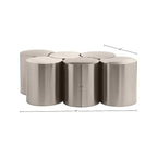 Nero opaco / Oro spazzolato / Argento / Terrazzo – Tavolino esagonale modulare, collegabile, pezzo singolo
