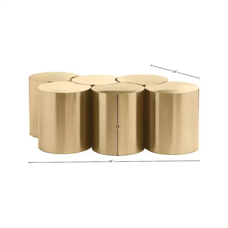 Nero opaco / Oro spazzolato / Argento / Terrazzo – Tavolino esagonale modulare, collegabile, pezzo singolo
