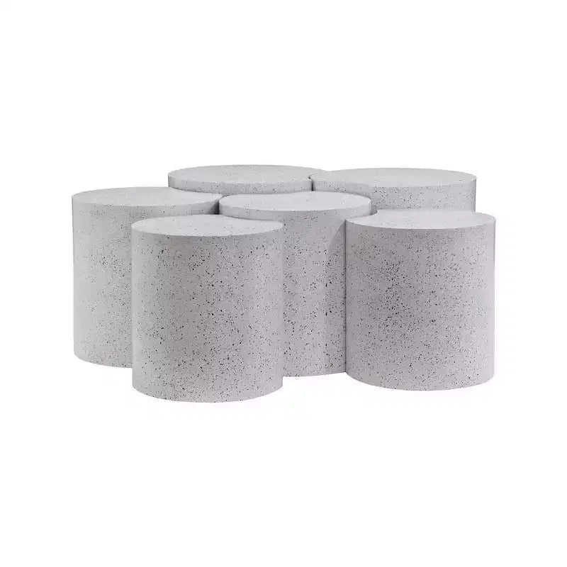 Nero opaco / Oro spazzolato / Argento / Terrazzo – Tavolino esagonale modulare, collegabile, pezzo singolo