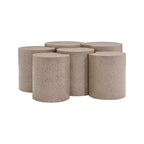 Nero opaco / Oro spazzolato / Argento / Terrazzo – Tavolino esagonale modulare, collegabile, pezzo singolo