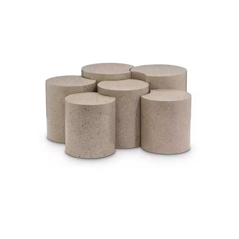 Nero opaco / Oro spazzolato / Argento / Terrazzo – Tavolino esagonale modulare, collegabile, pezzo singolo