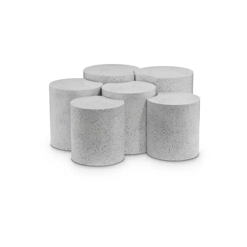 Nero opaco / Oro spazzolato / Argento / Terrazzo – Tavolino esagonale modulare, collegabile, pezzo singolo