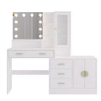 Tavolo da Trucco Illuminato Bianco/Nero con Cassetti, Monoposto