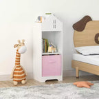 Libreria per bambini bianca e grigia, a 2 ripiani con 1 cassetto in tessuto, per 1 bambino