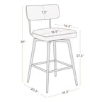 Sgabello da bar girevole ad altezza bancone Brown / Cloud, set da 2